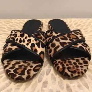 J Crew leopard print slides